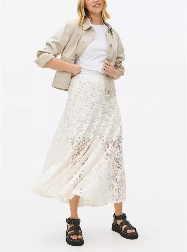 Cream Lace Maxi Skirt 12 | Tu Clothing