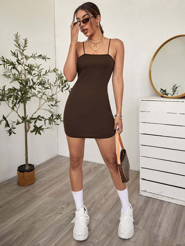 Solid Mini Bodycon Dress | SHEIN