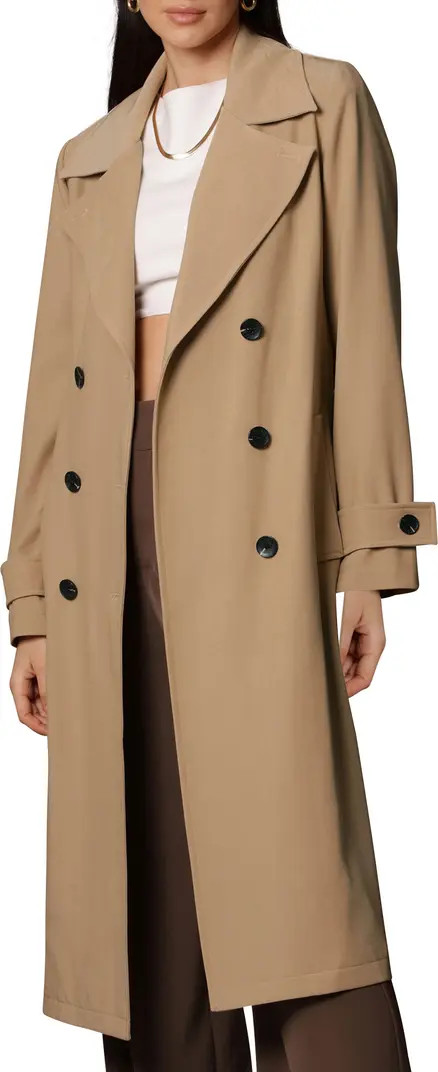 Stretch Crepe Double Breasted Trench Coat | Nordstrom