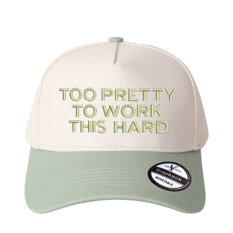 Vergiac Too Pretty To Work This Hard Letter Embroidered Color Block Trucker Hat, Unisex Adjustabl... | Walmart (US)