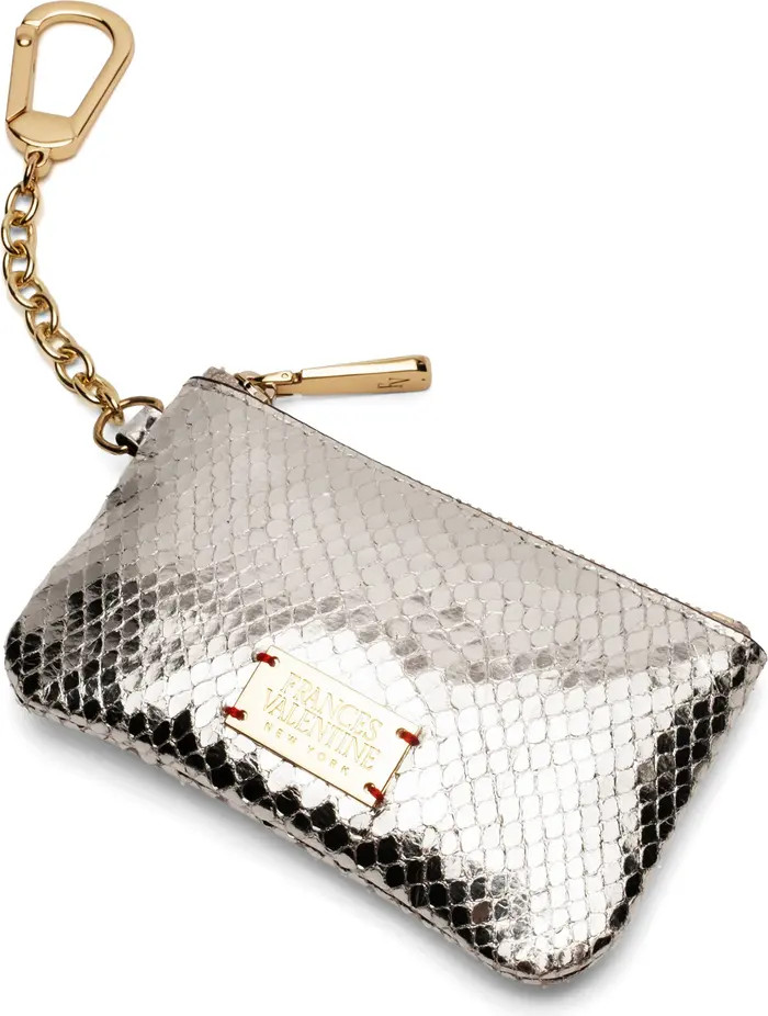 Bitsy Snakeskin Embossed Metallic Leather Key Chain Card Holder | Nordstrom