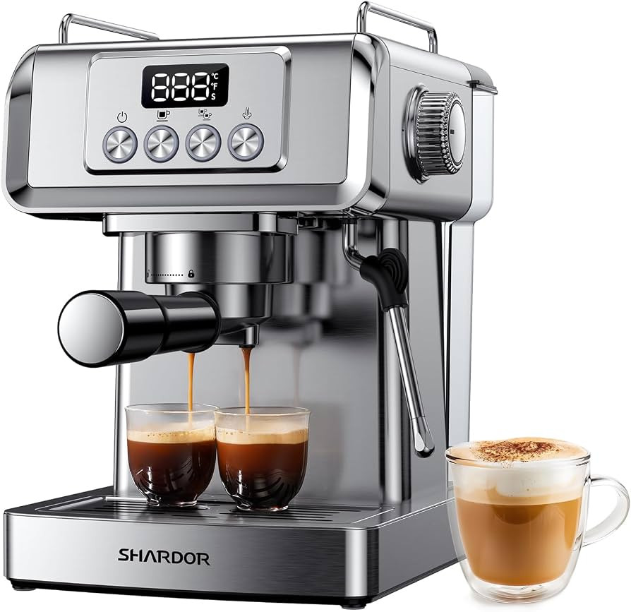 SHARDOR Espresso Machine 20 Bar with Milk Frother Steam Wand, Professional Latte & Cappuccino Mak... | Amazon (US)