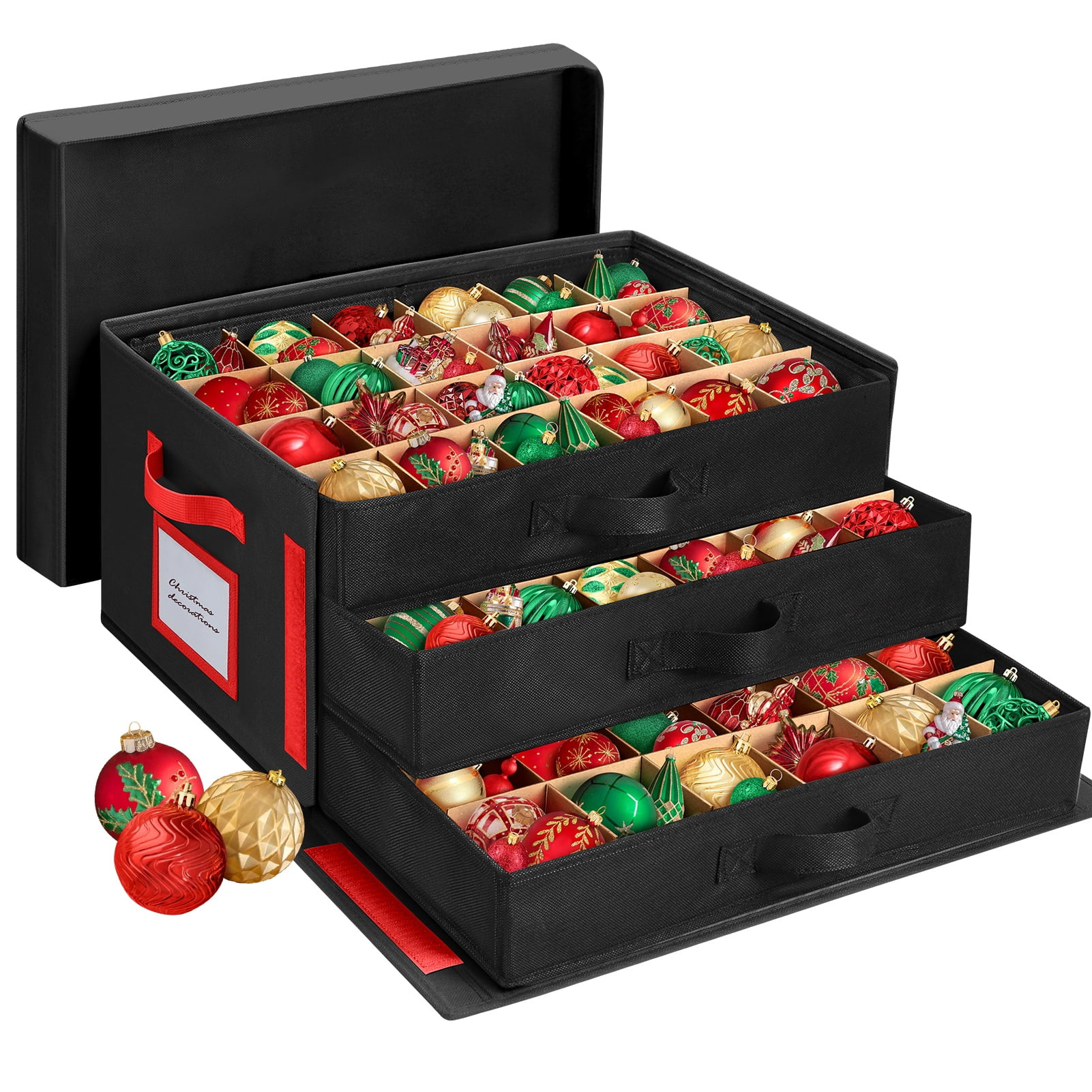 Ayieyill Premium Large Christmas Ornament Storage Box, Christmas Ornament Organizer, with Side Op... | Walmart (US)