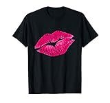 Hot Pink Lips Shirt Neon 80s Kiss Lipstick Party T-Shirt | Amazon (US)