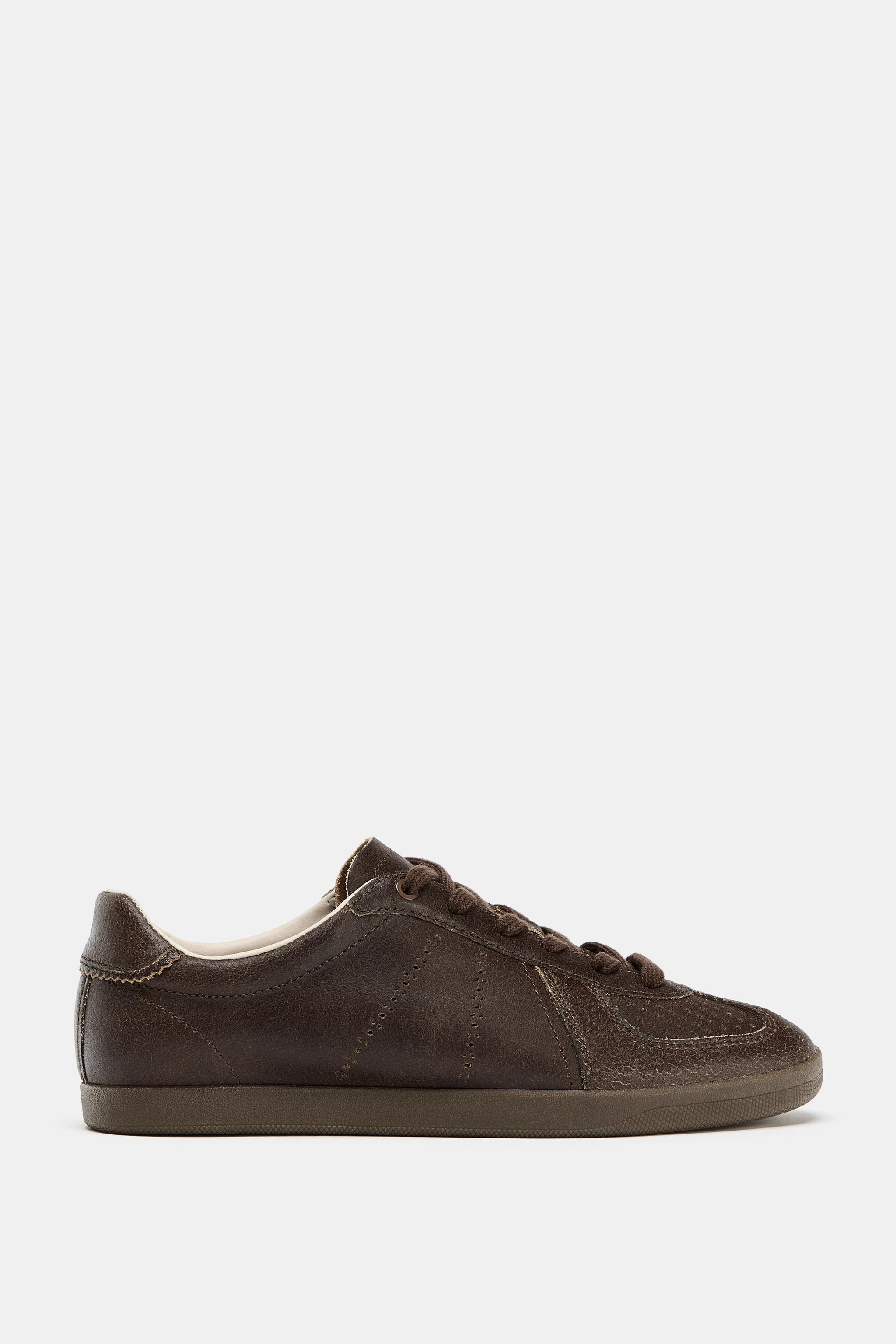 LEATHER SNEAKERS | Zara US