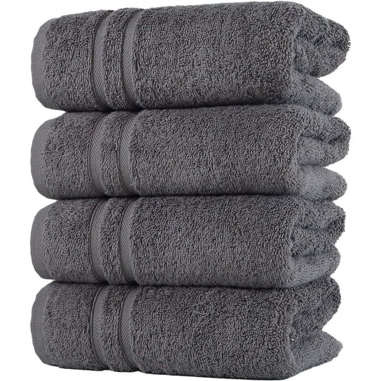 Hammam Linen Hand Towels Set Cool Grey Soft Fluffy, Absorbent and Quick Dry Perfect for Daily Use | Walmart (US)