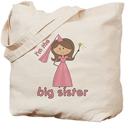 CafePress I'm The Big Sister Princess Tote Bag Natural Canvas Tote Bag, Reusable Shopping Bag | Amazon (US)