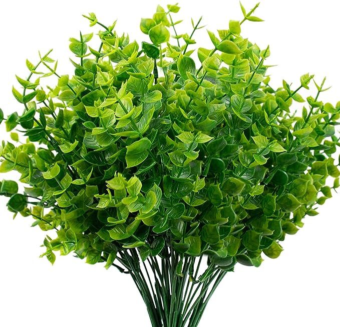 THE BLOOM TIMES Artificial Boxwood (Pack of 6), Artificial Greenery Stems Fake Outdoor Plants UV ... | Amazon (US)
