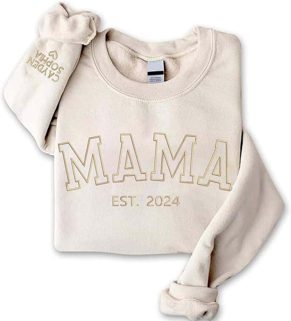 Personalized Mama Embroidered Sweatshirt, Mother Day Sweatshirt, for Mom Grandma | Amazon (US)