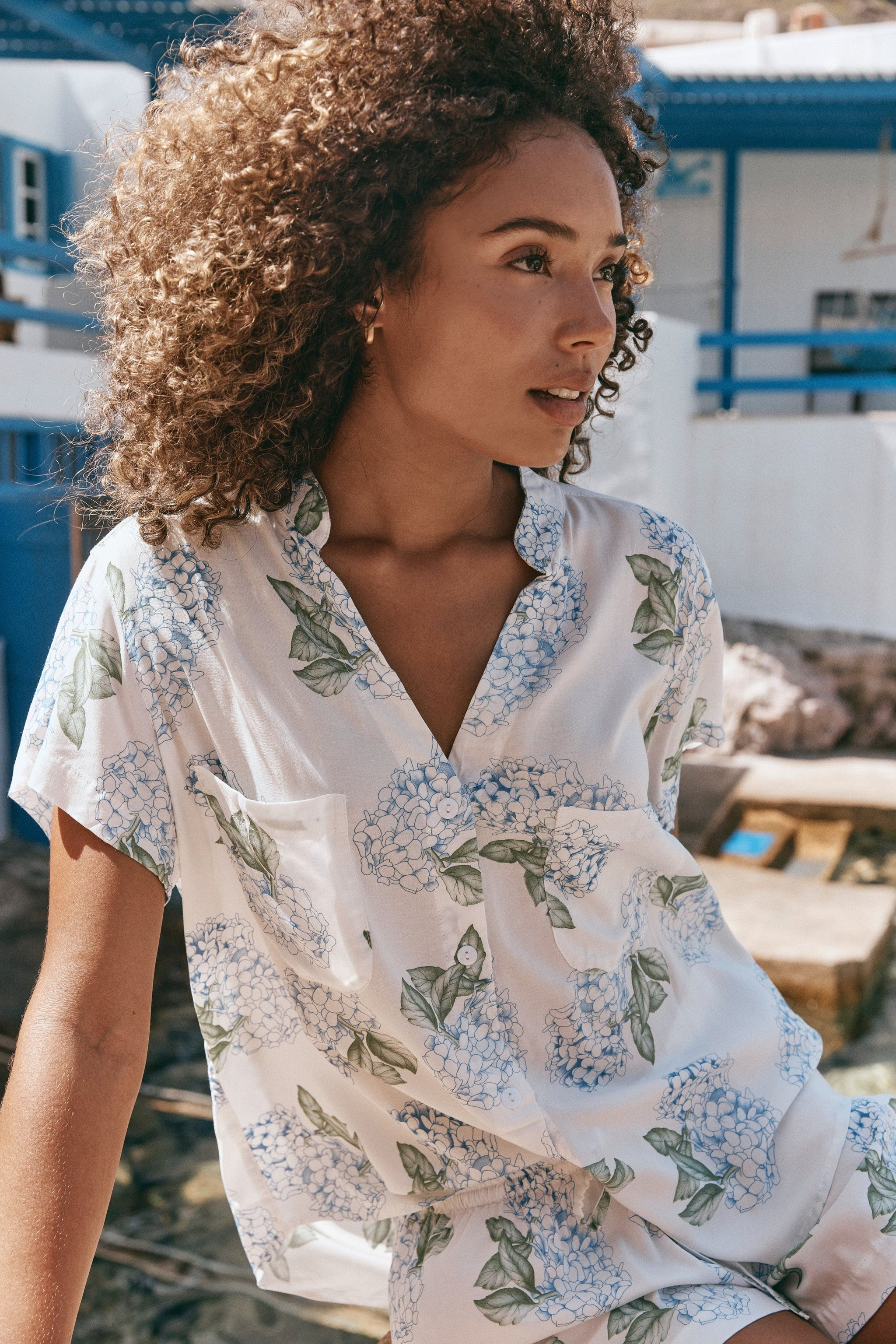 Maggie Pajama Set - Hydrangea Blue | Piyama