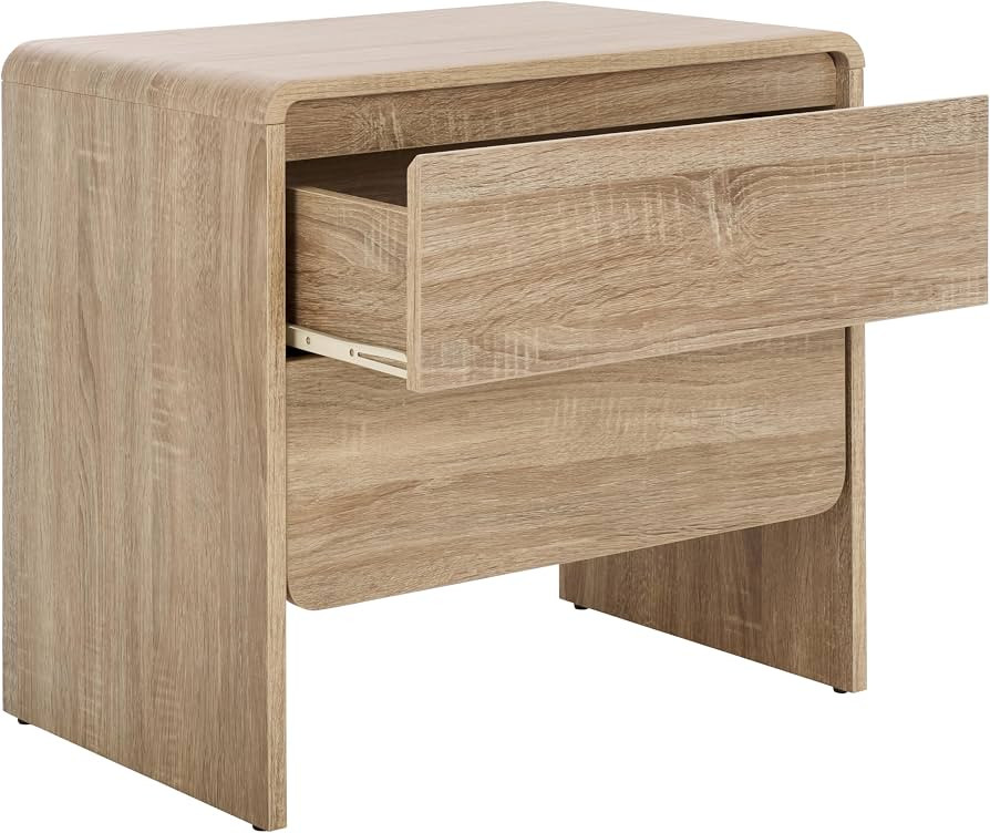 SAFAVIEH Home Collection - Arsenio 2-Drawer Nightstand Table, Light Cream Modern Bedside Storage ... | Amazon (US)