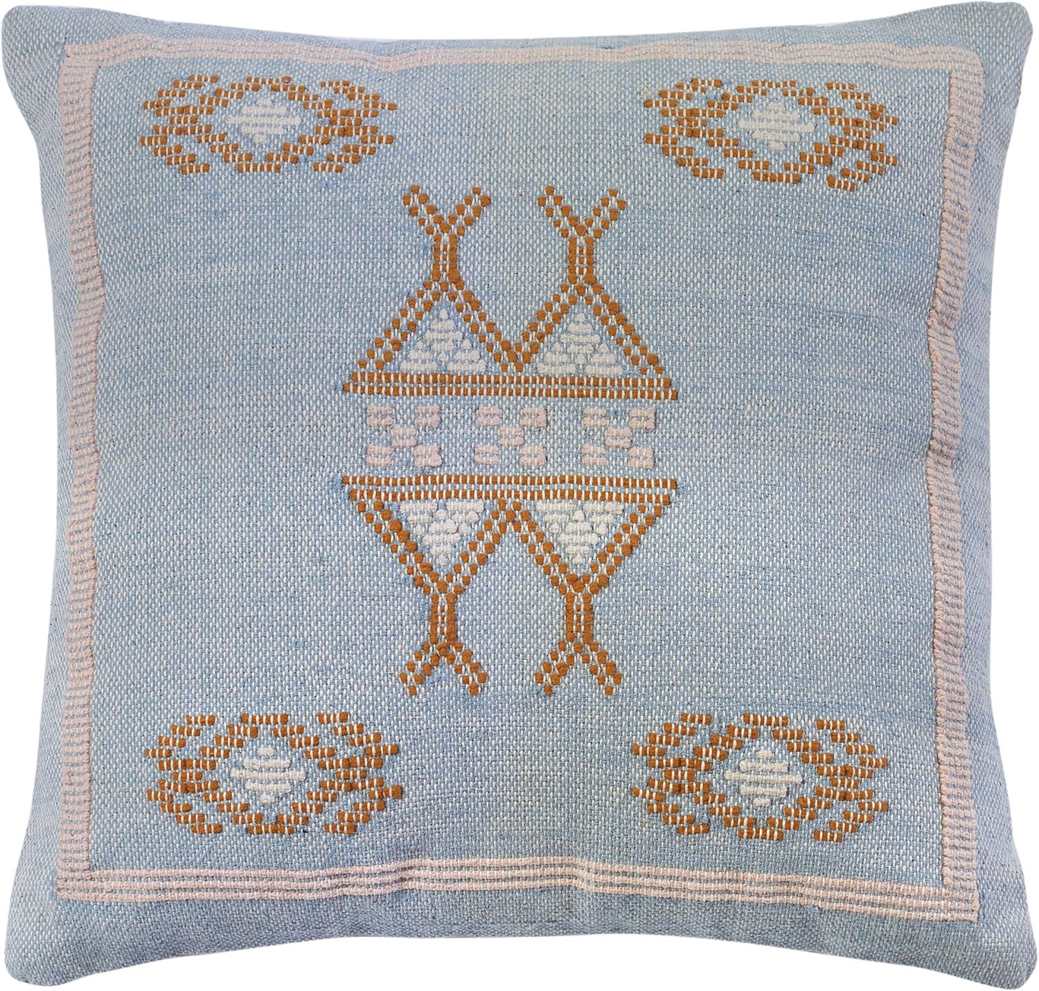 Safavieh Home Collection Nami Boho 18-inch Light Blue Square Decorative Accent Pillow PLS9706A-18... | Amazon (US)