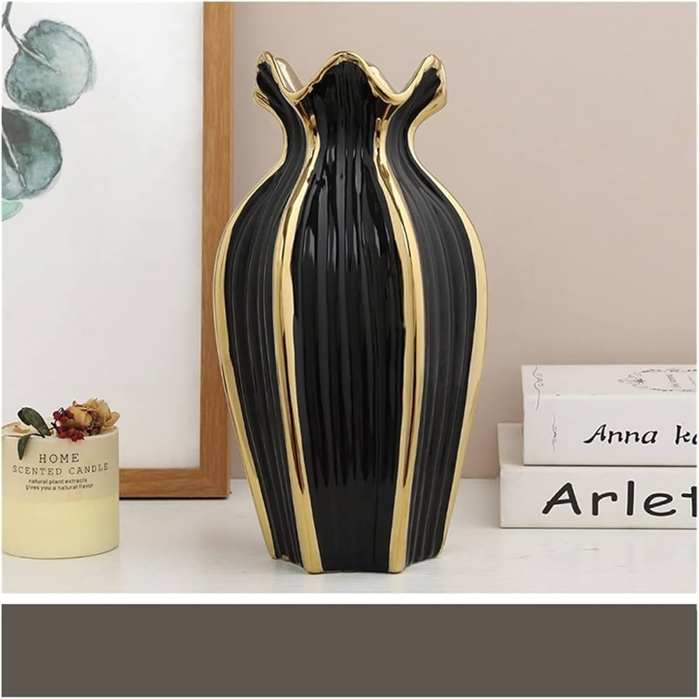 Simple Nordic Ceramic Vase Modern Electroplating Ornaments Creative Light Luxury Handicraft Livin... | Amazon (US)