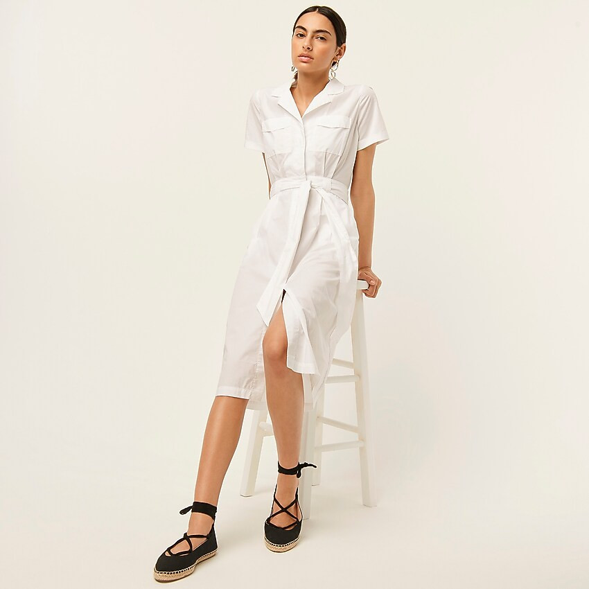 Patch-pocket cotton poplin shirtdress | J. Crew US