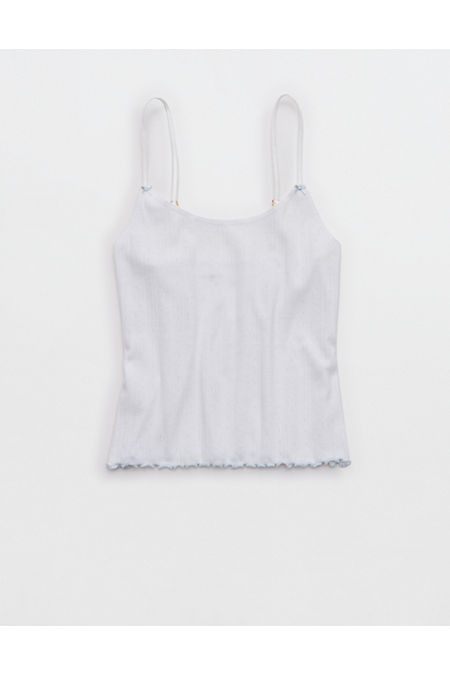 Aerie Pointelle Pajama Tank Top Women's White L | Aerie
