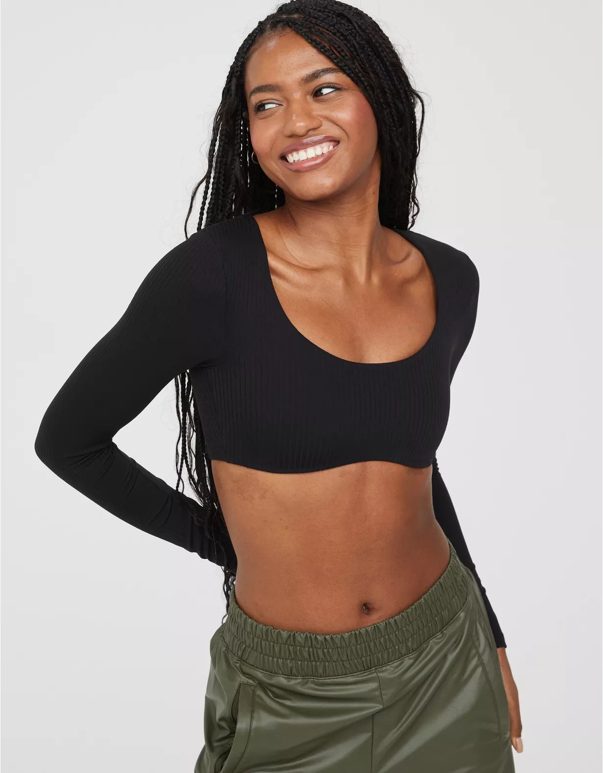 OFFLINE By Aerie Real Me Super Cropped Long Sleeve T-Shirt | Aerie
