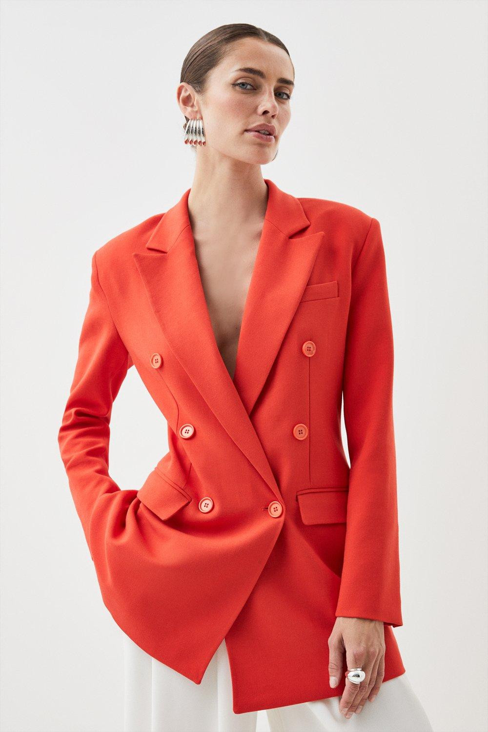 Clean Tailored Double Breasted Blazer Jacket | Karen Millen US