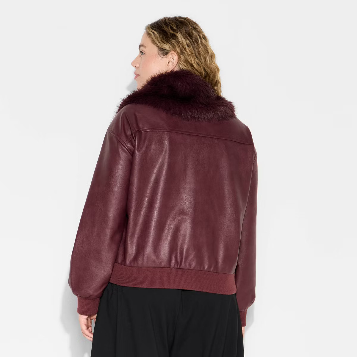 Women's Faux Leather Bomber Jacket - Wild Fable™ | Target