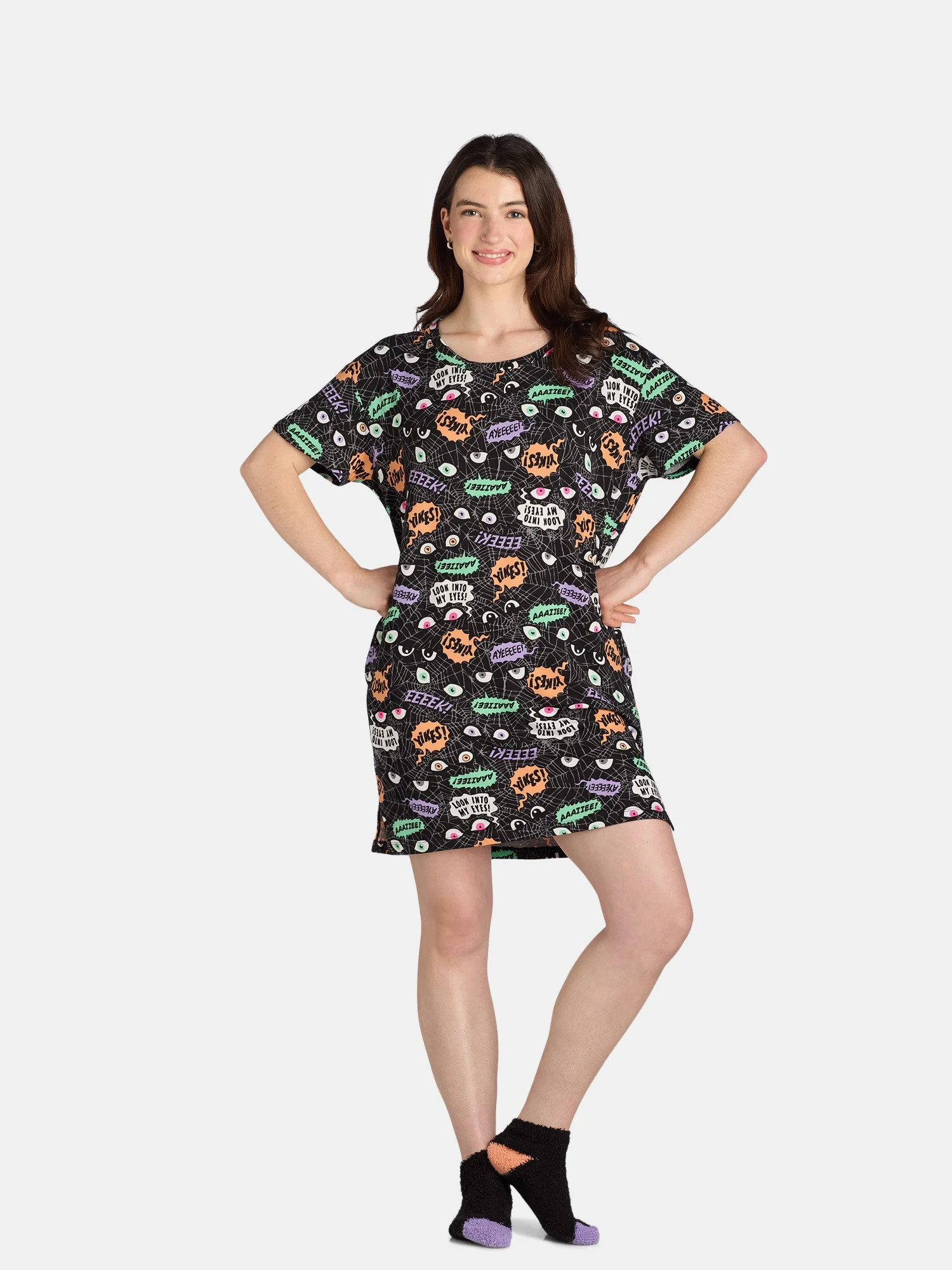 Women's Halloween Spider Sleepshirt Top by Way to Celebrate | Walmart (US)