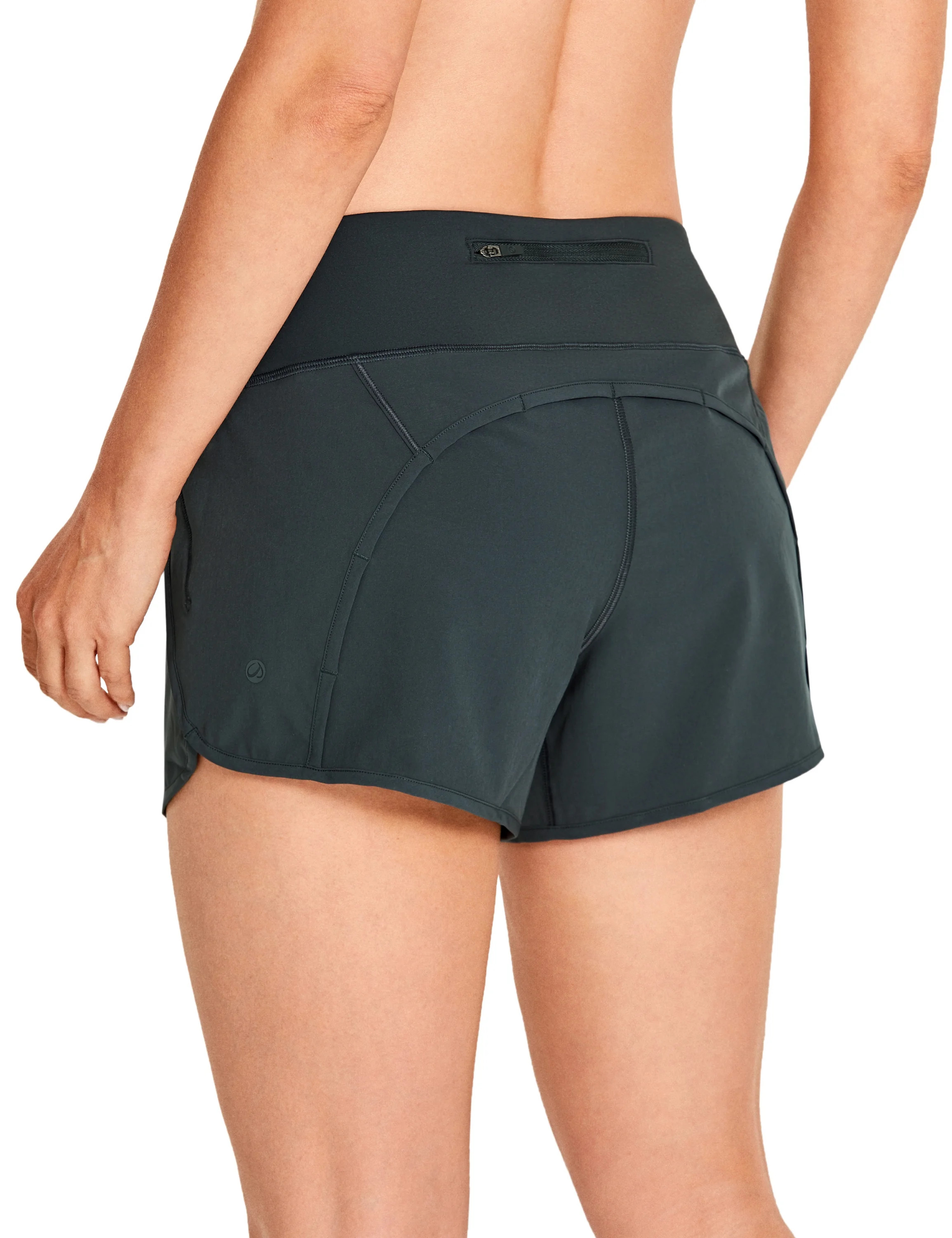 CRZ YOGA Women's Quick-Dry Sports Shorts Mid-Rise Running Workout Shorts with Zip Pocket - 4 Inch... | Walmart (US)