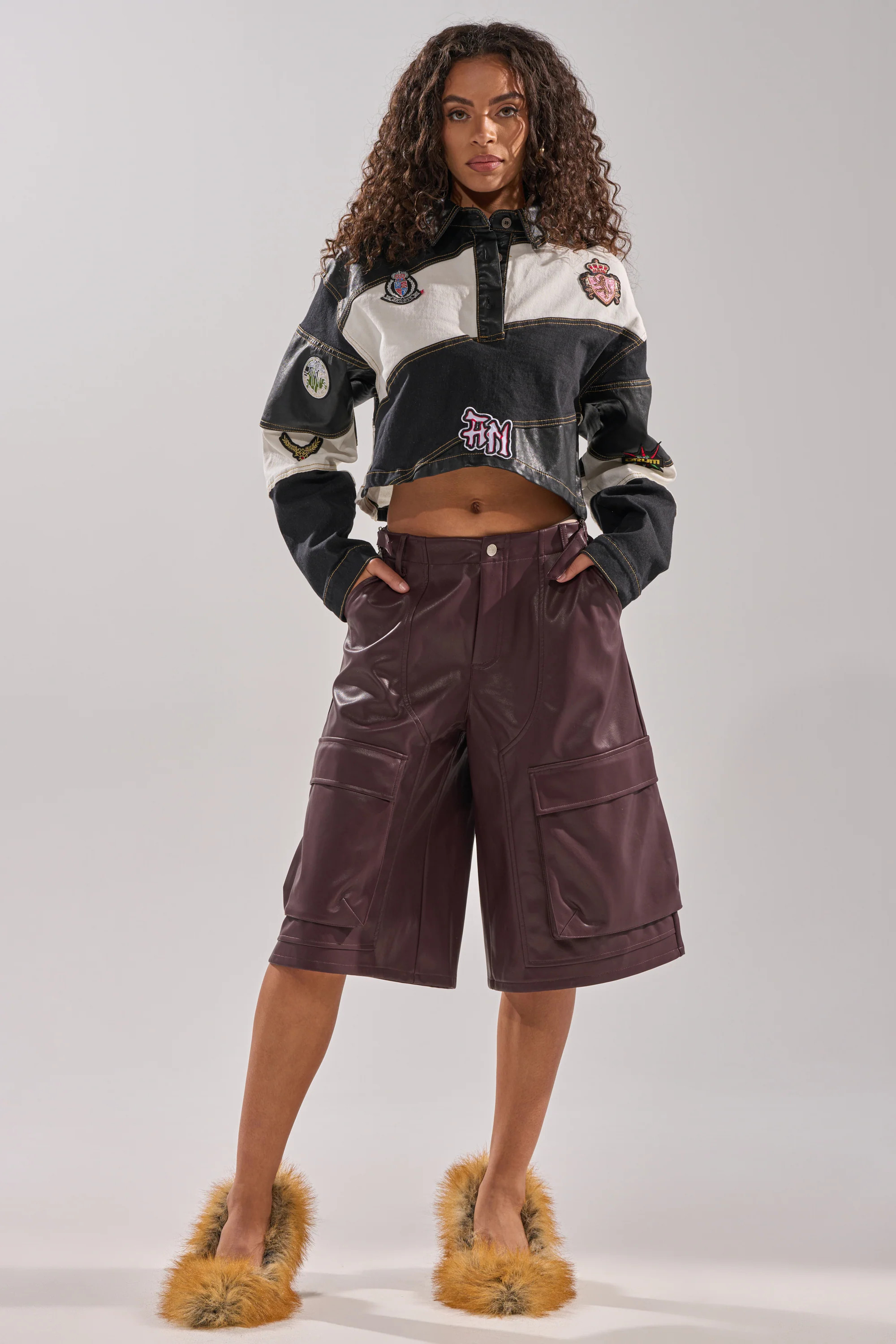 OVER DONE FAUX LEATHER BERMUDA SHORT | AKIRA