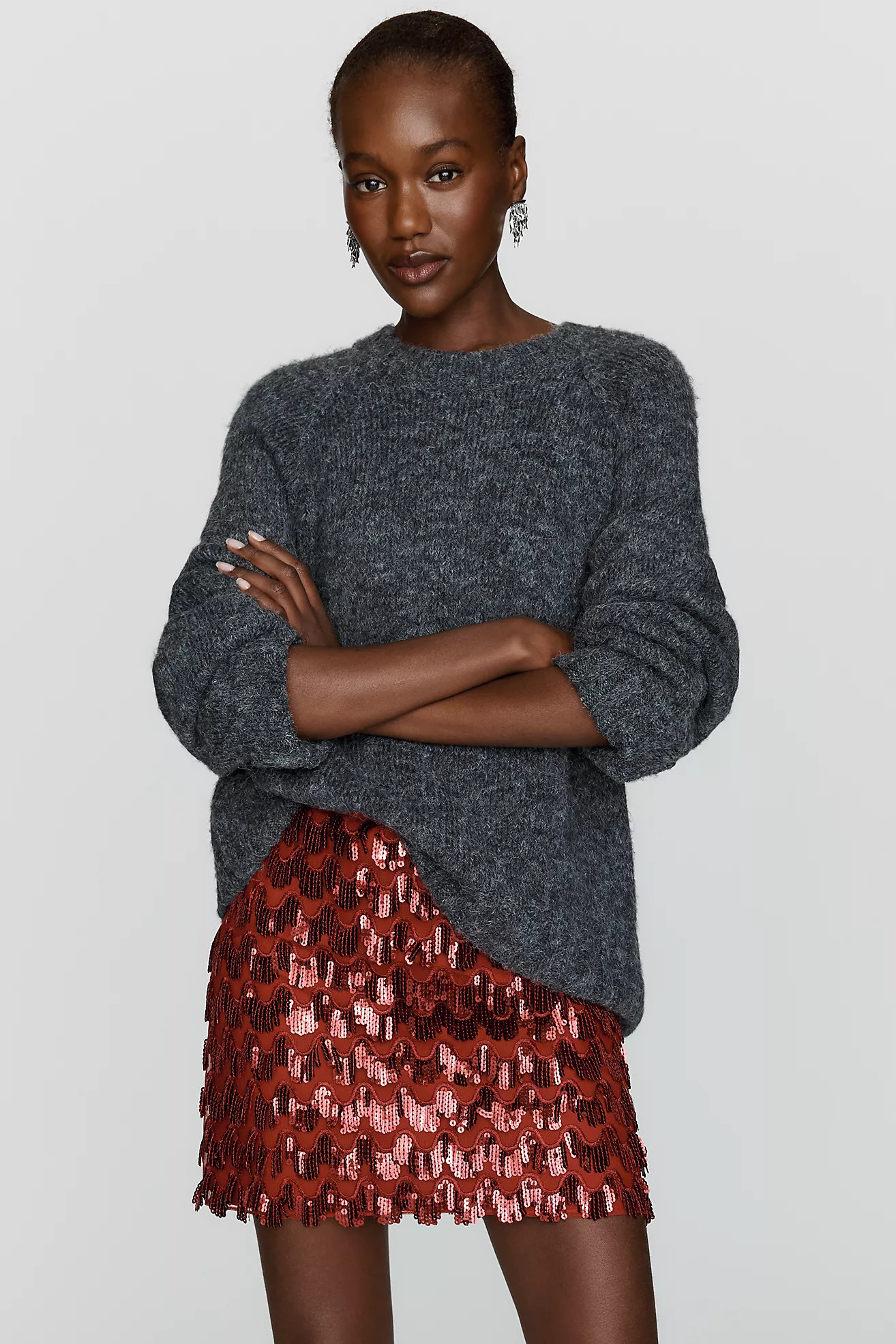 Saylor Bodil Sequin Mini Skirt | Anthropologie (US)