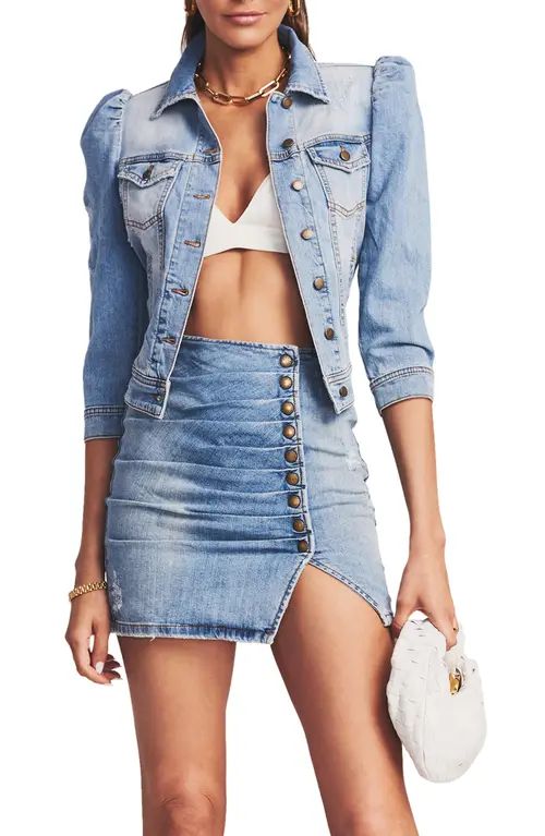 Retrofête Ada Denim Jacket in Light Blue Stone at Nordstrom, Size Small | Nordstrom