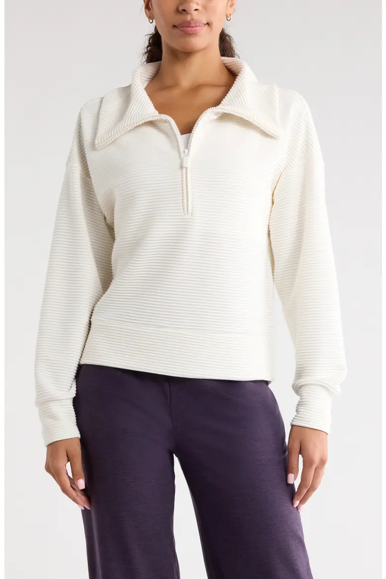 Half Zip Fleece Ottoman Pullover (Women) | Nordstrom | Nordstrom