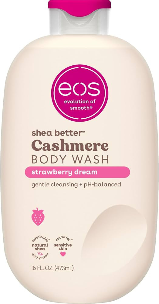 eos Cashmere Body Wash \u2013 Strawberry Dreams, Moisturizing Body Wash, Creamy Gel Formula, with... | Amazon (US)