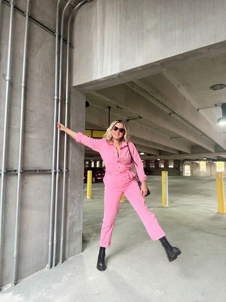 This pink denim jumpsuit is so cute, comfy, and actually just makes the whole outfit! It’s a fun playful fall outfit option. 

#LTKunder100 #LTKstyletip #LTKSeasonal