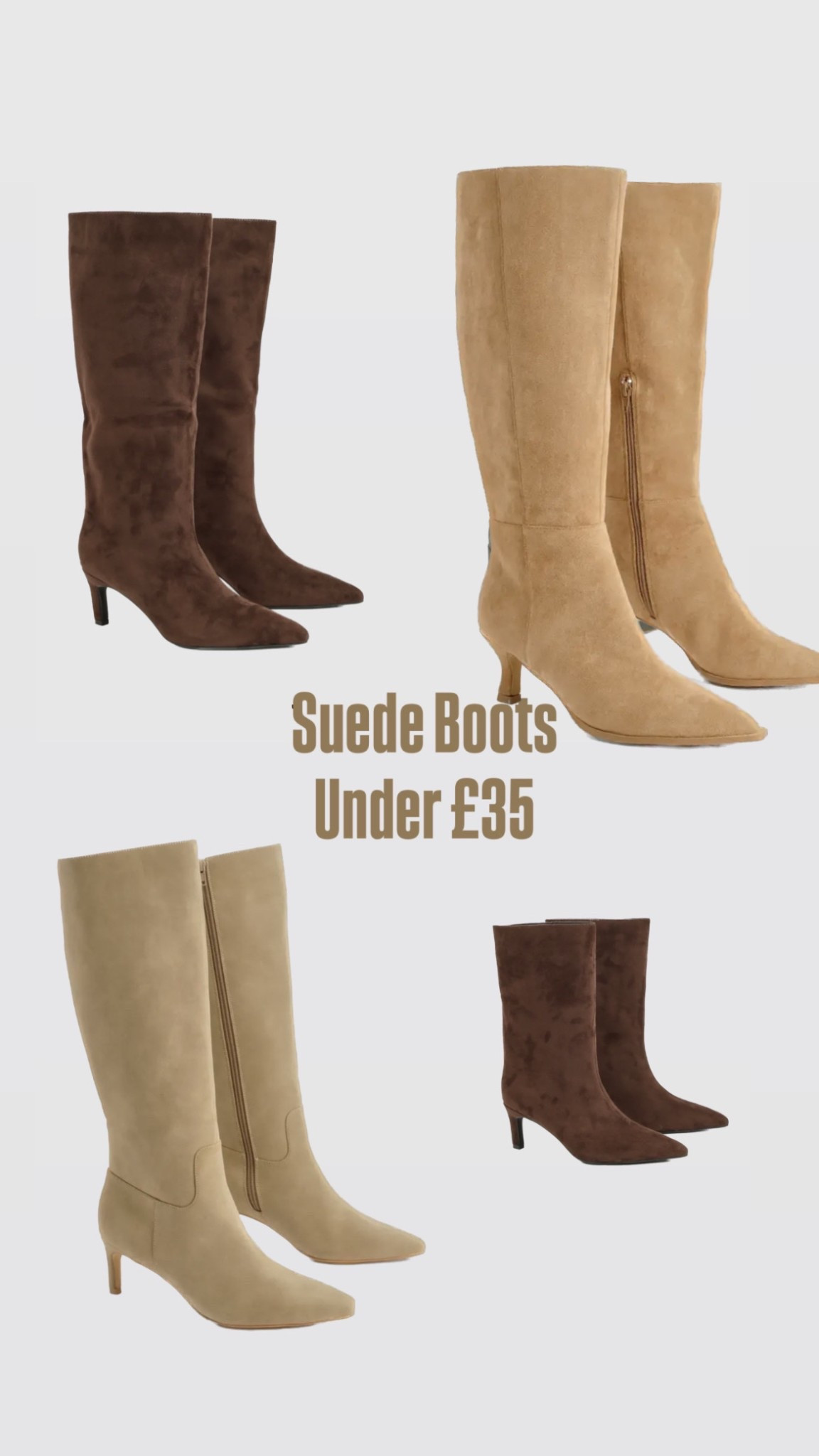 Suede boots under £35

#LTKuk #LTKautumn #LTKwinter