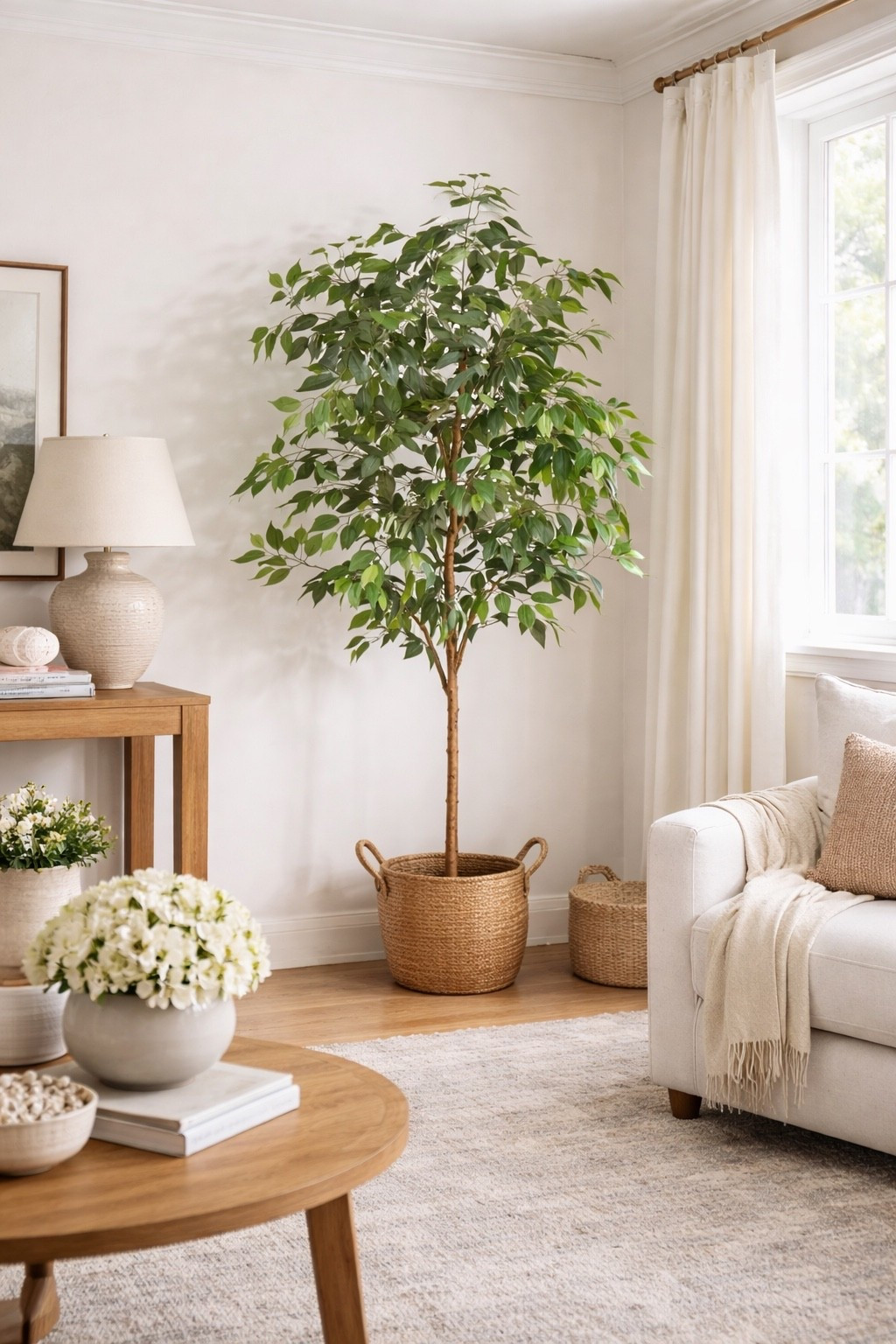 Under $55 for this ficus tree 😳 Tell me this doesn’t look way more expensive. Such a good faux plant for living rooms, bedrooms, or empty corners that need height.

Affordable home decor that instantly elevates a space.

#LTKSaleAlert #LTKHome #LTKSeasonal