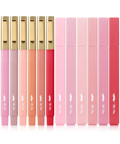 Mr. Pen- Aesthetic Highlighters and Pens, 12 Pack, Shades of Pink, No Bleed Bible Highlighters and Pens, Black Ink | Amazon (US)