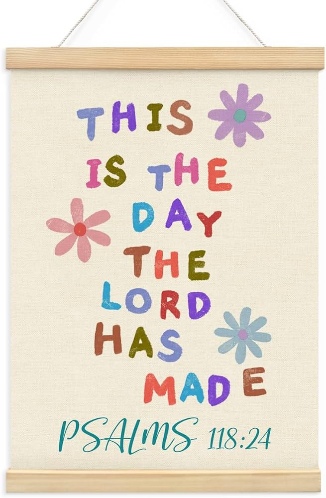 Wheatwin Christian Wall Art, Nursery Decor, Inspirational Bible Verse Poster Hanger Frame, Flower... | Amazon (US)