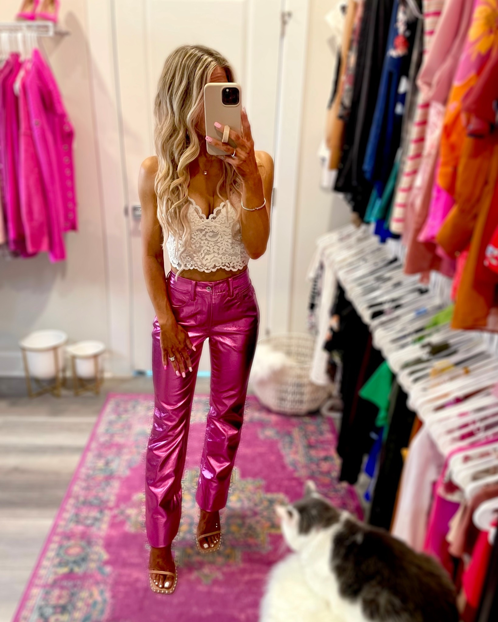 Valentine’s Day Outfit styled with pink metallic pants + a lace bralette top! 

Valentines outfit, Valentine’s Day date outfit, date night outfit, birthday outfit, going out outfit, concert outfit, pink pants, Galentine’s outfit 

#LTKValentine #LTKSaleAlert #LTKootd