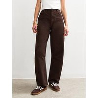 New Look Barrel Leg Jeans - Dark Brown | Very (UK)
