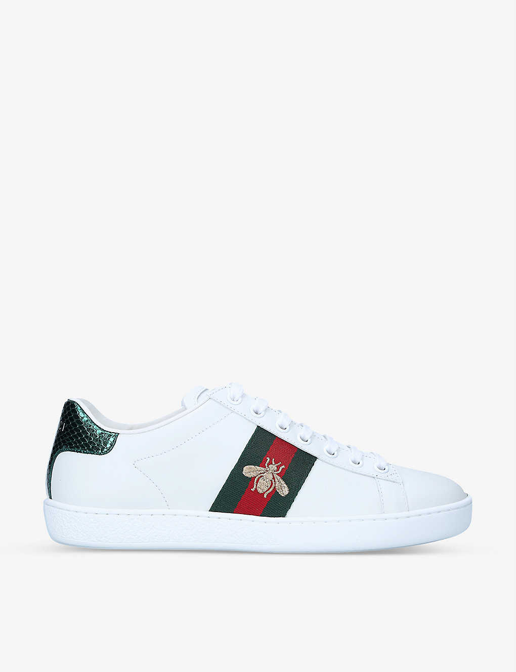 Women's New Ace bee-embroidered leather trainers | Selfridges