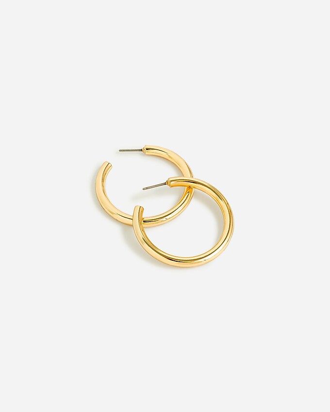 Mini tube hoop earrings in matte gold | J.Crew US