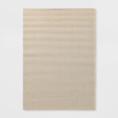 5'3"x7' Micro Grid Rectangular Woven Outdoor Area Rug Black/Beige - Threshold™ | Target