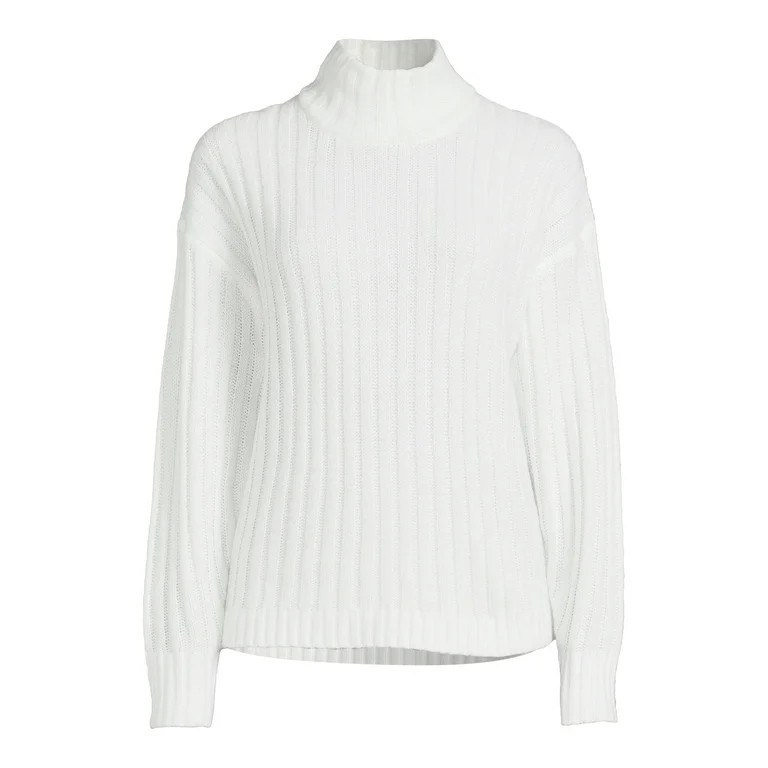 Time and Tru Women's Mock Neck Rib Knit Sweater, Midweight, Sizes XS-XXXL | Walmart (US)
