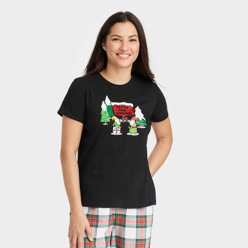 Women's Holiday Gnomes Matching Family Pajama T-Shirt - Wondershop™ Black | Target