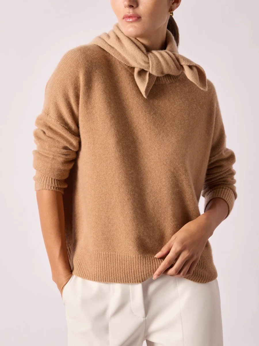 The Everyday Cashmere Bright Crew - Camel Melange | Brochu Walker | Brochu Walker