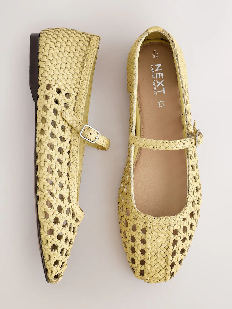 Geel - Forever Comfort\u00ae Square Toe Woven Maryjanes Shoes | Next EU