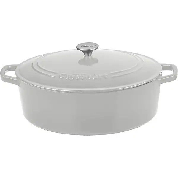 Cuisinart Chef's Classic 7-Quart, Enameled Cast Iron Oval Covered Casserole - Cool Grey | Bed Bath & Beyond