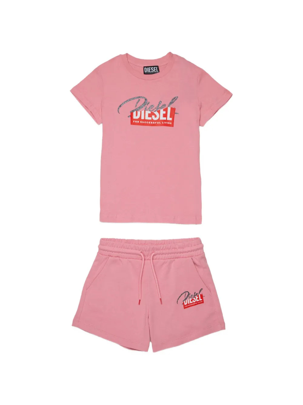 Diesel Kids logo-print T-shirt and shorts set - Pink | Farfetch Global