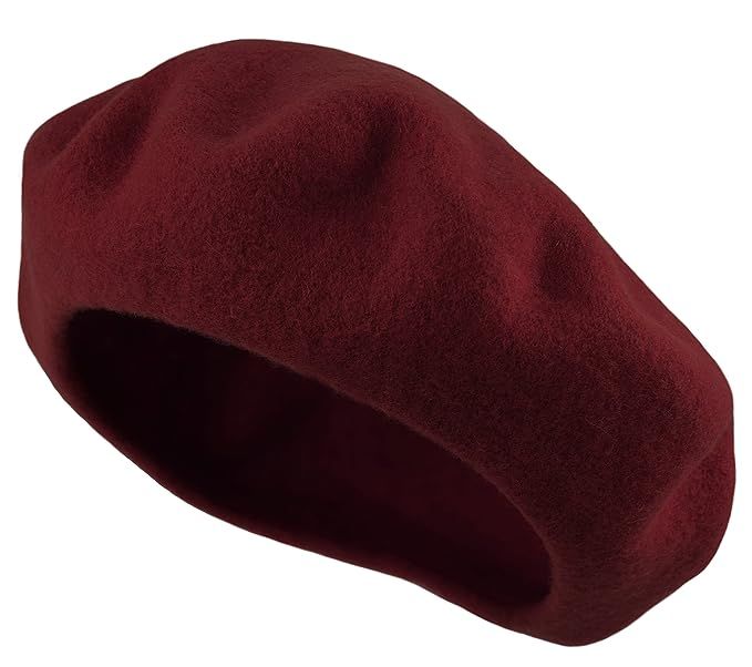 Traditional Women's Men's Solid Color Plain Wool French Beret One Size | Amazon (US)
