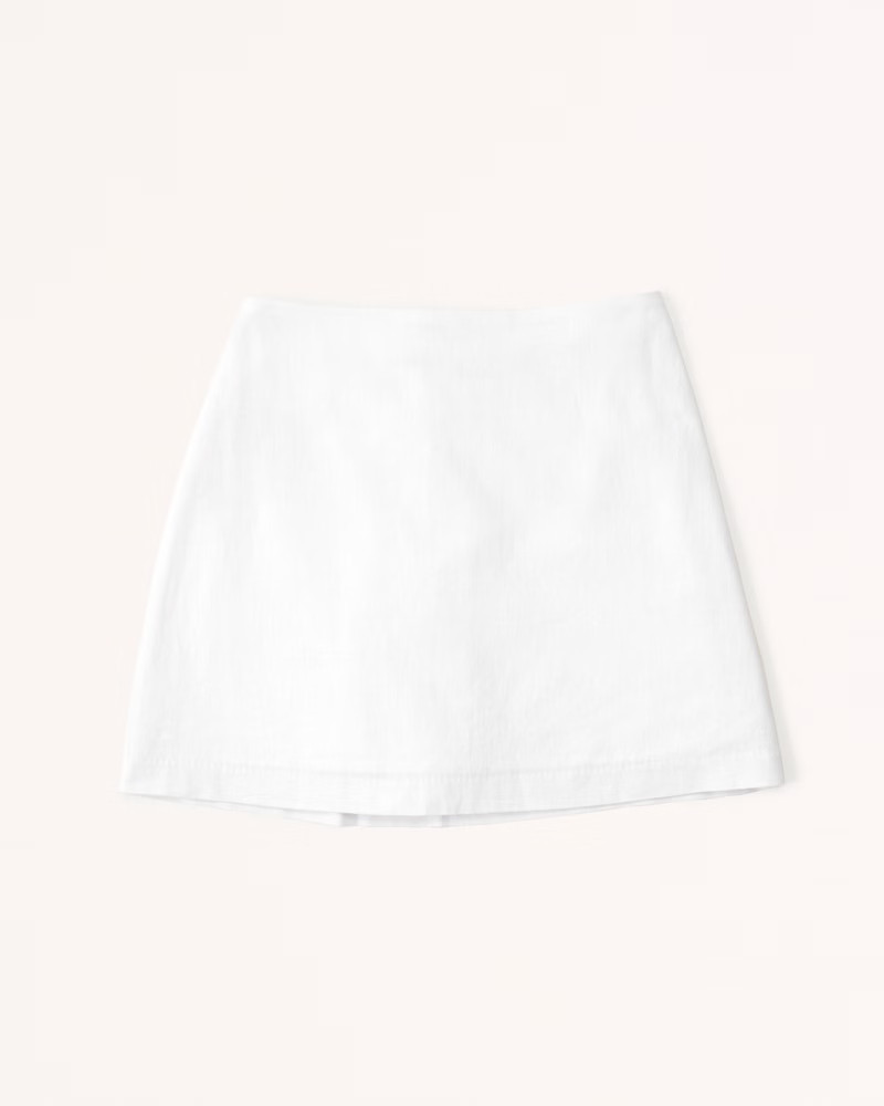 Linen-Blend Mini Skort | Abercrombie & Fitch (US)
