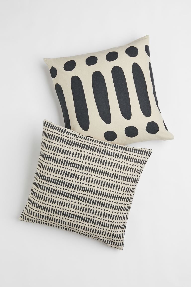 2-pack patterned cushion covers | H&M (UK, MY, IN, SG, PH, TW, HK)