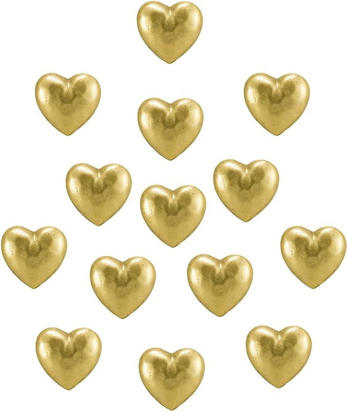 Large Heart Decorative Push Pins, 15 Pieces, Antique Gold | Amazon (US)