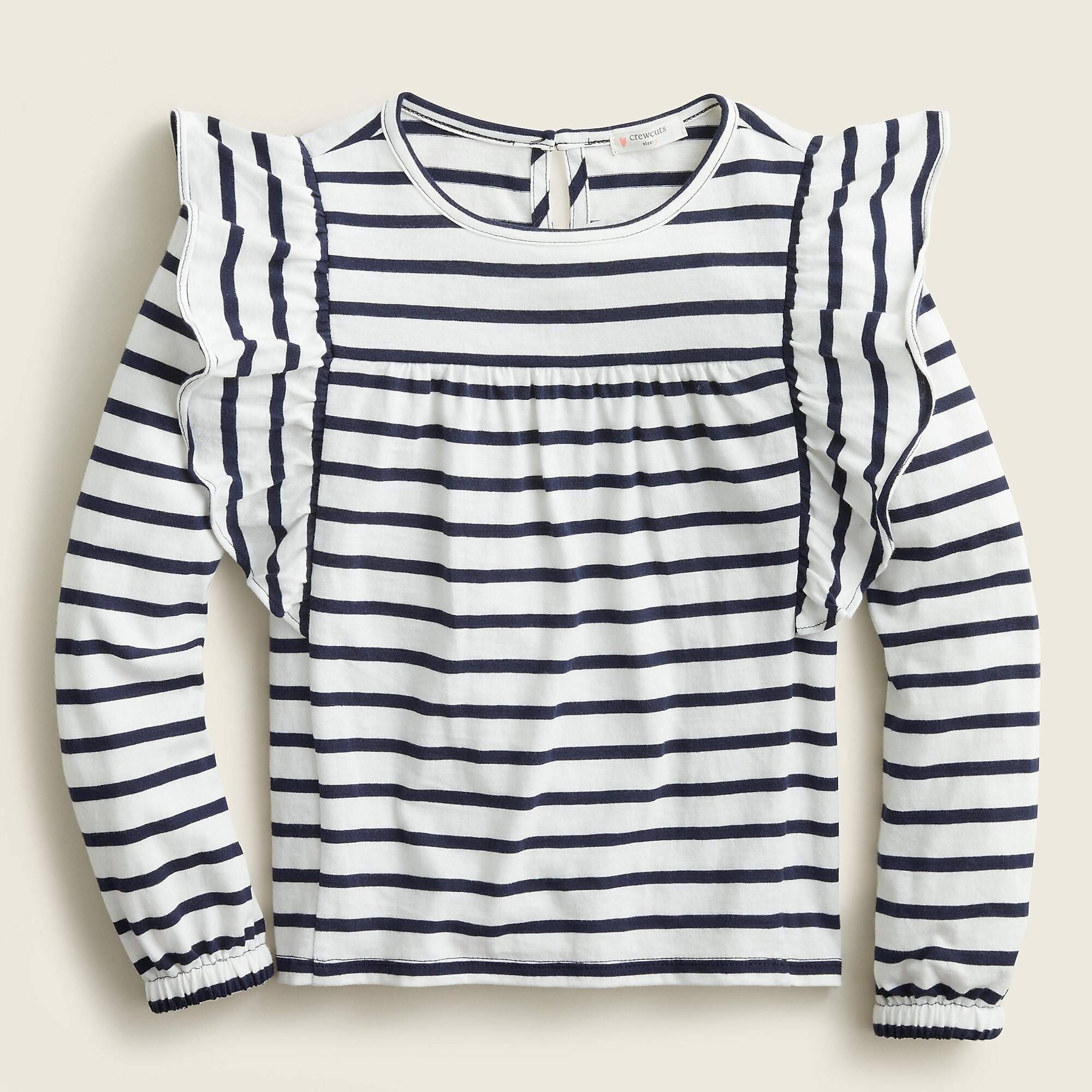 Girls Long-sleeve Ruffle-shoulder T-shirt | J. Crew US